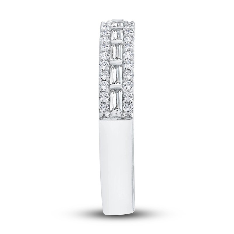 Main Image 2 of Diamond Ring 1/2 ct tw Baguette/Round 10K White Gold