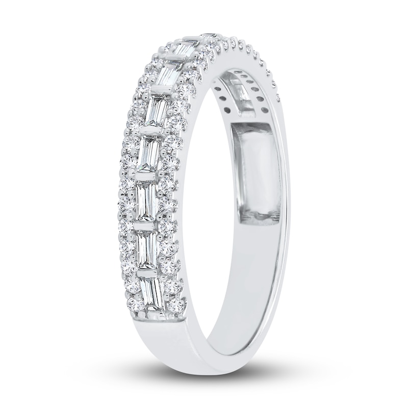 Main Image 3 of Diamond Ring 1/2 ct tw Baguette/Round 10K White Gold