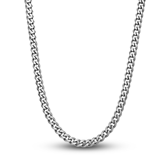 Men's Solid Curb Chain Necklace Stainless Steel 8mm 22"