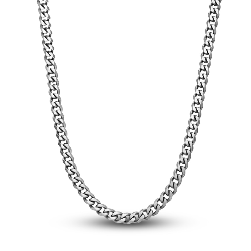 Main Image 1 of Men's Solid Curb Chain Necklace Stainless Steel 8mm 22"