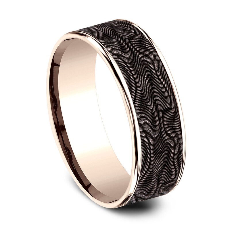 Main Image 2 of Wedding Band Tantalum/14K Rose Gold 7.5mm