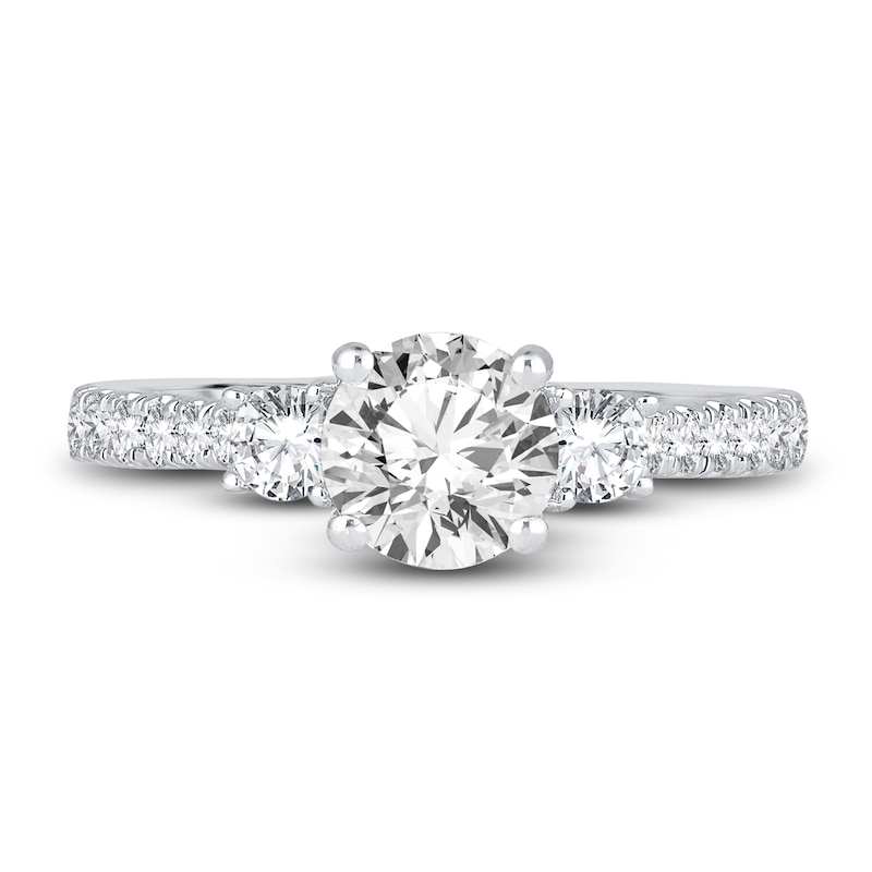 Main Image 3 of Diamond 3-Stone Engagement Ring 1-1/2 ct tw Round 14K White Gold