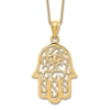Thumbnail Image 1 of Filigree Hamsa Necklace 14K Yellow Gold 18"
