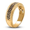 Thumbnail Image 2 of Men's Black Diamond Anniversary Ring 1/3 ct tw Round 14K Yellow Gold