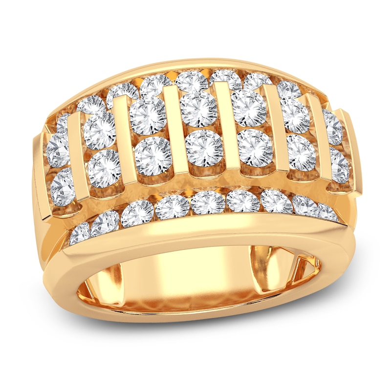 Main Image 1 of Men's Diamond Ring 3 ct tw Round 14K Yellow Gold