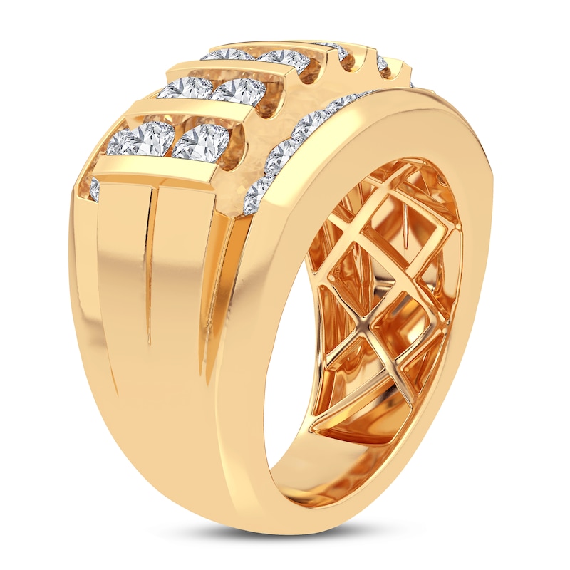 Main Image 2 of Men's Diamond Ring 3 ct tw Round 14K Yellow Gold