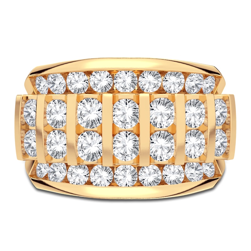 Main Image 3 of Men's Diamond Ring 3 ct tw Round 14K Yellow Gold