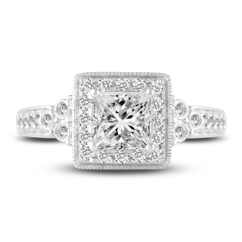 Main Image 2 of Diamond Engagement Ring 1-1/5 ct tw Princess/Round 14K White Gold
