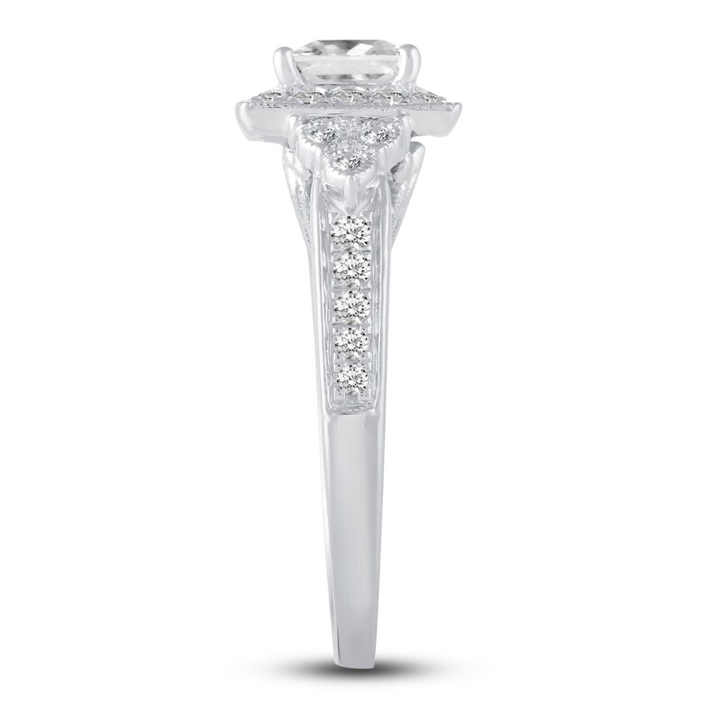 Main Image 3 of Diamond Engagement Ring 1-1/5 ct tw Princess/Round 14K White Gold