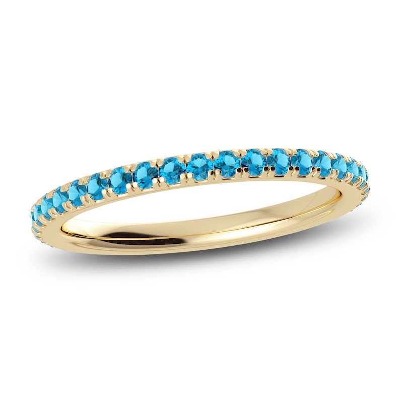 Main Image 1 of Juliette Maison Natural Blue Zircon Eternity Ring 10K Yellow Gold