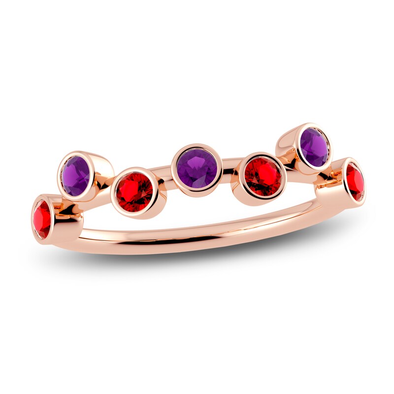 Main Image 1 of Juliette Maison Natural Ruby & Natural Amethyst Ring 10K Rose Gold