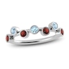 Thumbnail Image 1 of Juliette Maison Natural Garnet & Natural Aquamarine Ring 10K White Gold