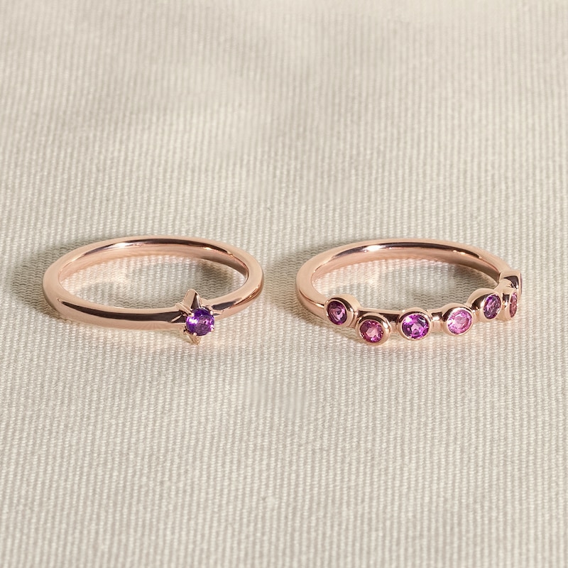 Main Image 4 of Juliette Maison Natural Pink Tourmaline & Natural Garnet Ring 10K Rose Gold