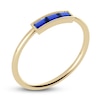 Thumbnail Image 1 of Juliette Maison Natural Blue Sapphire Baguette Bar Ring 10K Yellow Gold