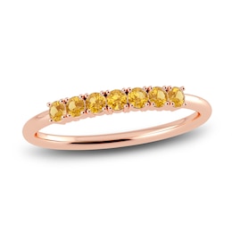 Juliette Maison Natural Citrine Half Eternity Ring 10K Rose Gold
