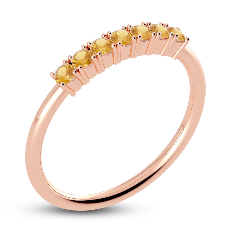 Main Image 2 of Juliette Maison Natural Citrine Half Eternity Ring 10K Rose Gold
