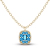 Thumbnail Image 1 of Juliette Maison Natural Blue Zircon Pendant Necklace 10K Yellow Gold