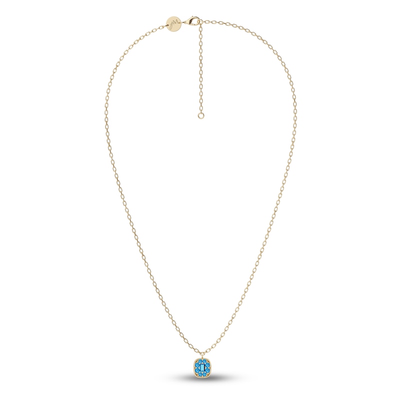 Main Image 2 of Juliette Maison Natural Blue Zircon Pendant Necklace 10K Yellow Gold