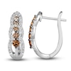 Thumbnail Image 2 of Le Vian Diamond Hoop Earrings 5/8 ct tw Round Platinum