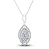 Thumbnail Image 1 of Diamond Pendant Necklace 1/3 ct tw Princess/Round/Pear/Marquise 10K White Gold 18"