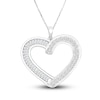 Thumbnail Image 1 of Diamond Heart Pendant Necklace 1/2 ct tw Round/Baguette 14K White Gold 18&quot;
