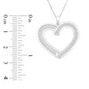 Thumbnail Image 2 of Diamond Heart Pendant Necklace 1/2 ct tw Round/Baguette 14K White Gold 18&quot;
