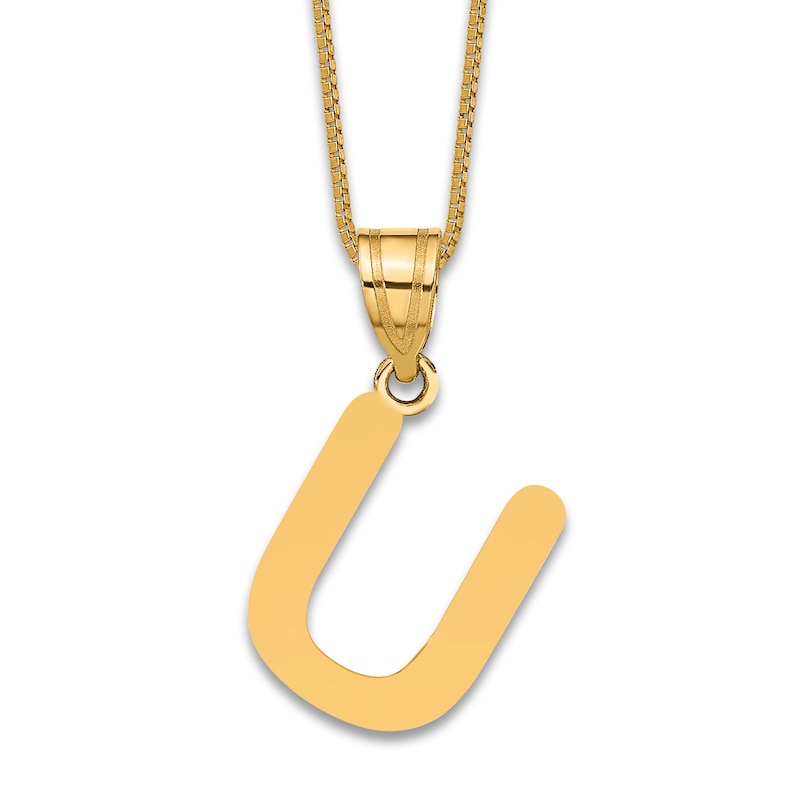 Main Image 1 of Initial U Necklace 14K Yellow Gold 18"