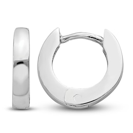 Hollow Hoop Earrings 14K White Gold 6mm