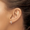 Hollow Hoop Earrings 14K White Gold 6x2mm