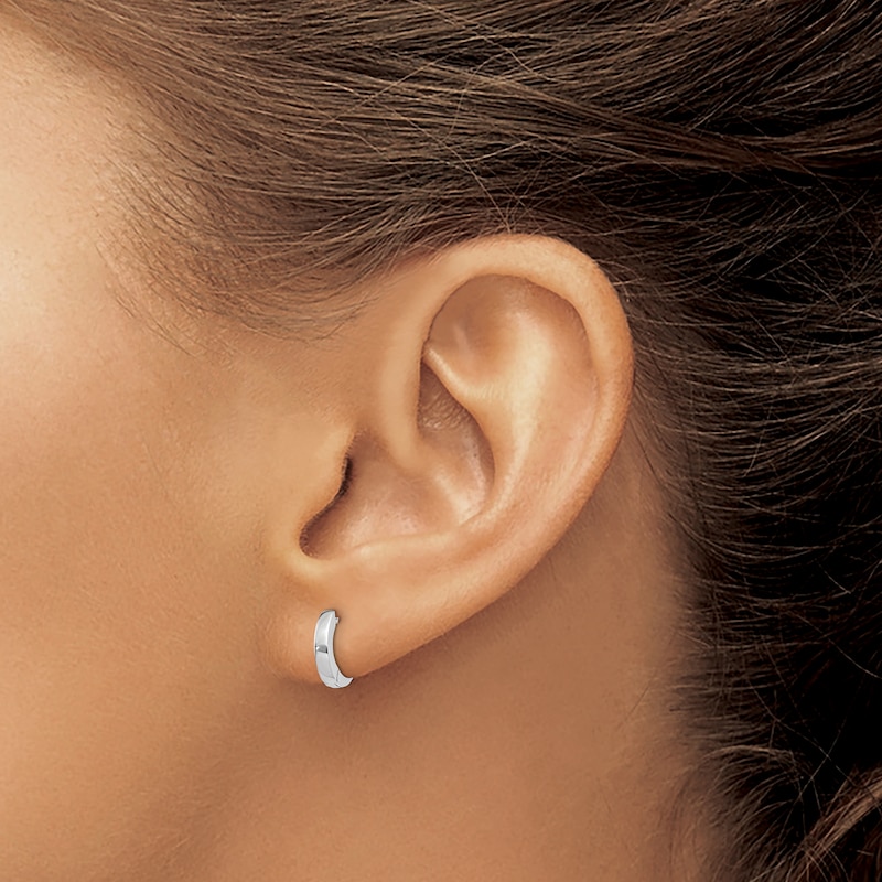 Main Image 3 of Hollow Hoop Earrings 14K White Gold 6mm