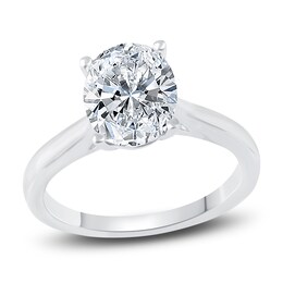 Lab-Created Diamond Solitaire Ring 2-1/2 ct tw Oval 14K White Gold (F/VS2)