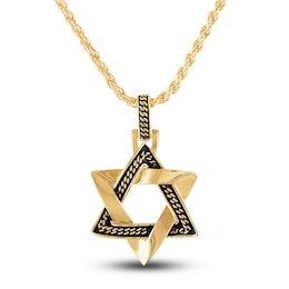 1933 by Esquire Men's Star of David Pendant Necklace 14K Yellow Gold-Plated Sterling Silver 22&quot;