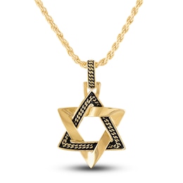 1933 by Esquire Men's Star of David Pendant Necklace 14K Yellow Gold-Plated Sterling Silver 22"