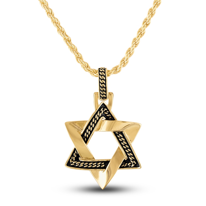 Main Image 1 of 1933 by Esquire Men's Star of David Pendant Necklace 14K Yellow Gold-Plated Sterling Silver 22"