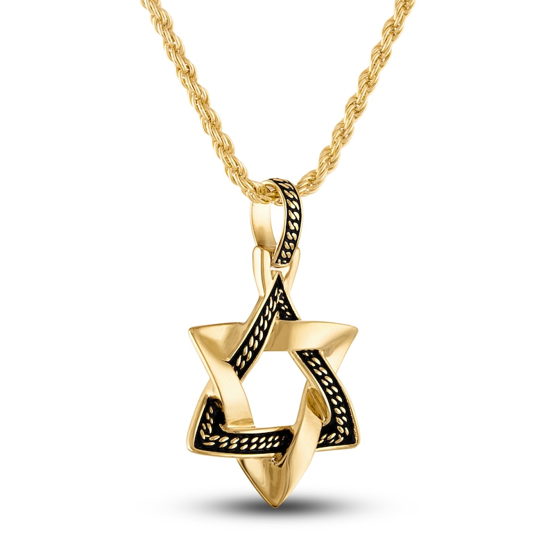 Main Image 2 of 1933 by Esquire Men's Star of David Pendant Necklace 14K Yellow Gold-Plated Sterling Silver 22"