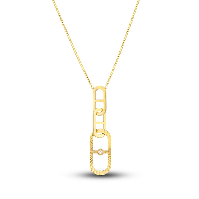Main Image 1 of Mariner Link Chain Diamond Accent 14K Yellow Gold 18"