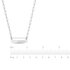 Thumbnail Image 2 of High-Polish Name Link Necklace Diamond Accent Sterling Silver 18"