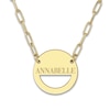 Thumbnail Image 1 of Engravable High-Polish Circle Necklace Yellow Gold-Plated Sterling Silver 18" 19mm