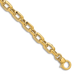 High-Polish Oval Link Bracelet 14K Yellow Gold 7.5"