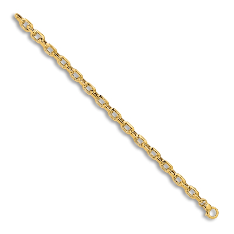Main Image 2 of High-Polish Oval Link Bracelet 14K Yellow Gold 7.5"