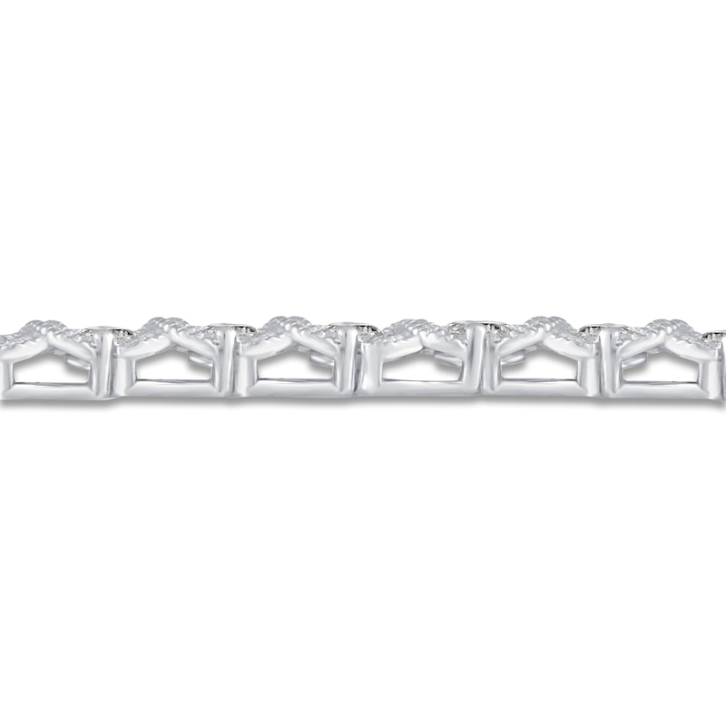 Diamond XO Tennis Bracelet 1 ct tw Round 14K White Gold 7"