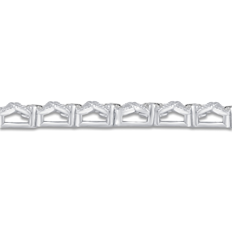 Main Image 3 of Diamond XO Tennis Bracelet 1 ct tw Round 14K White Gold 7"