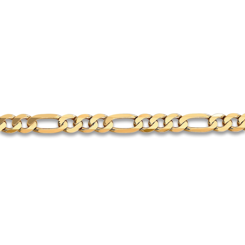 Main Image 2 of Solid Flat Figaro Chain Necklace 14K Yellow Gold 22" 7.5mm