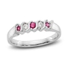 Thumbnail Image 1 of Natural Ruby Stackable Ring 1/10 ct tw Diamonds 14K White Gold