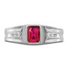 Thumbnail Image 3 of Men's Natural Ruby Ring 1/10 ct tw Round 14K White Gold