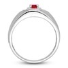 Thumbnail Image 2 of Men's Natural Ruby Ring Diamond Accents 14K White Gold