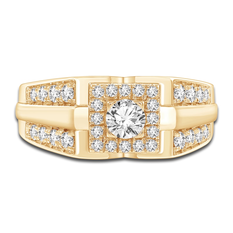 Main Image 2 of Men's Diamond Ring 1 ct tw Round 14K Yellow Gold