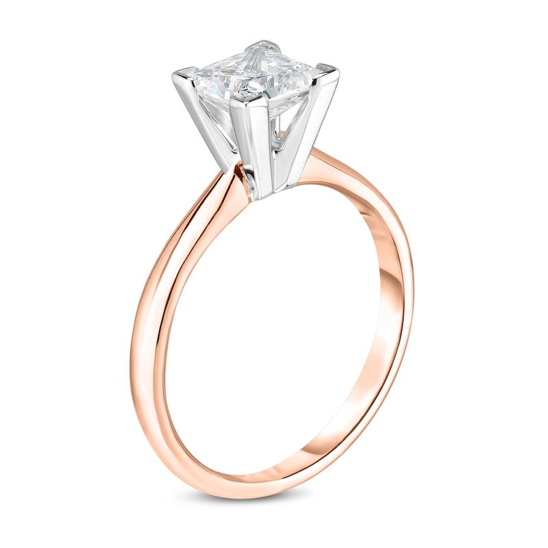 Main Image 2 of Diamond Solitaire Engagement Ring 3/4 ct tw Princess 14K Rose Gold (I2/I)