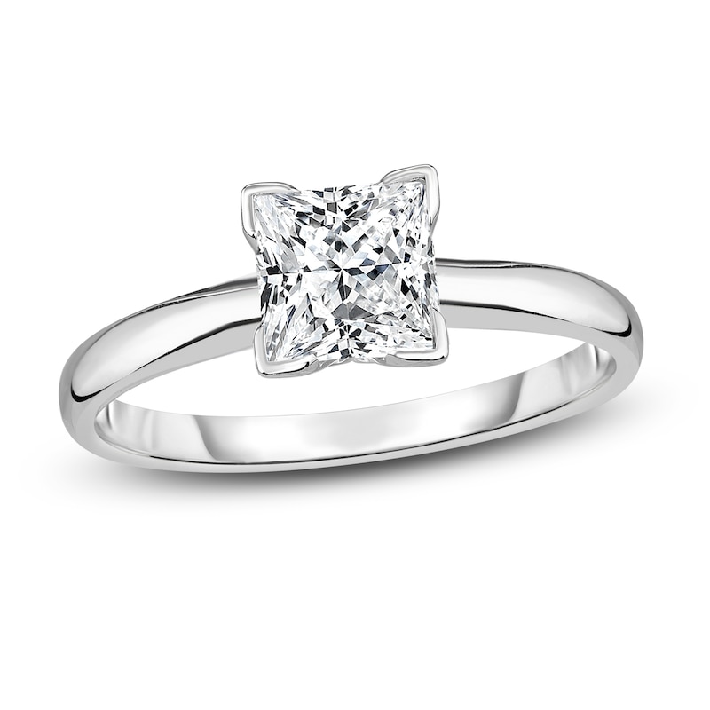 Main Image 1 of Diamond Solitaire Engagement Ring 7/8 ct tw Princess 14K White Gold (I2/I)