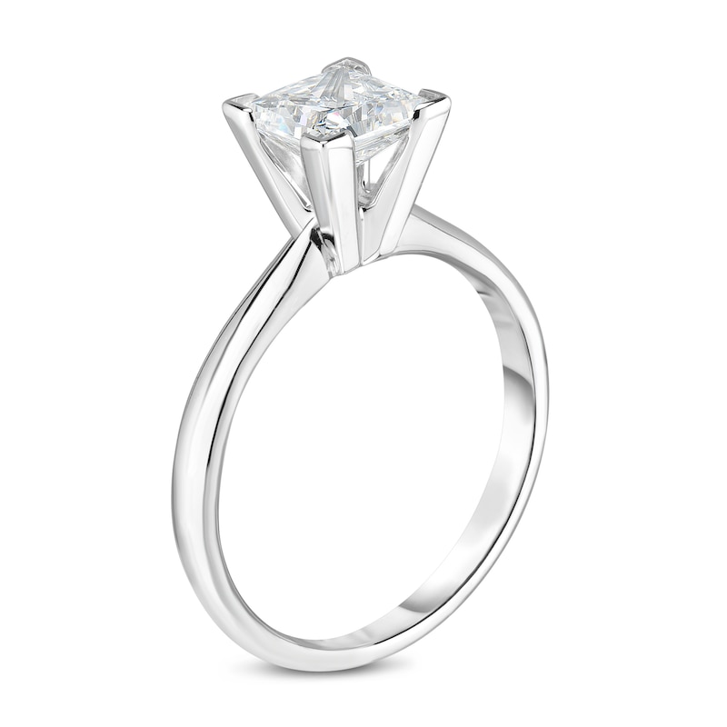 Main Image 2 of Diamond Solitaire Engagement Ring 7/8 ct tw Princess 14K White Gold (I2/I)
